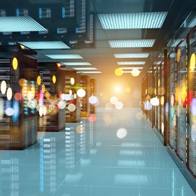Inside of a data center.