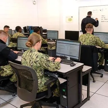 Photo of war fighters in a classroom