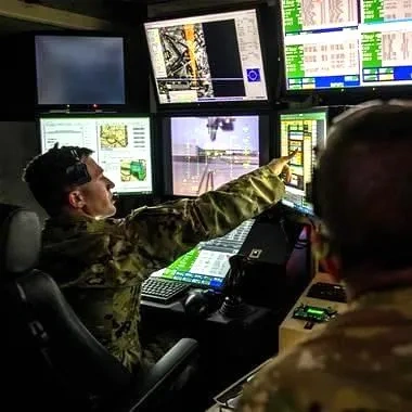 Photo of war fighters in a control room