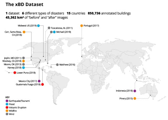 Map of xBD dataset imagery