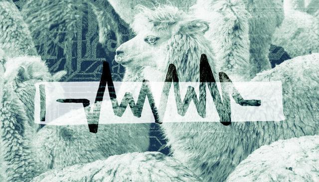 Collage of llamas and circuitry.